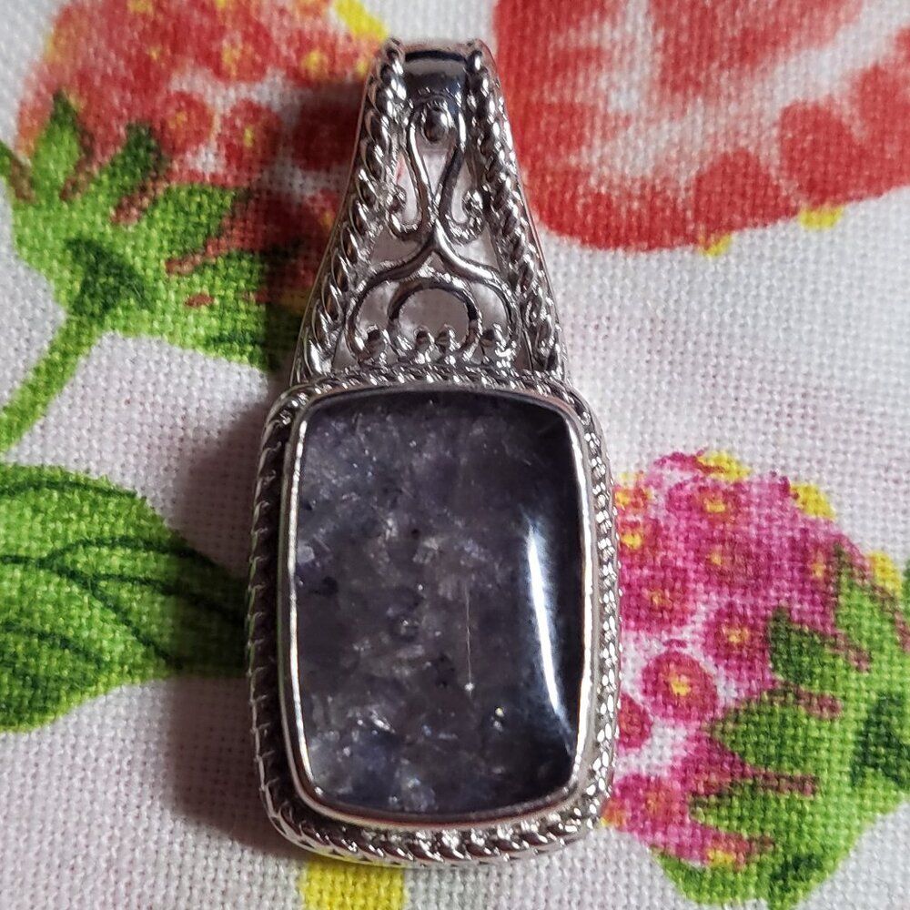 Matrix Tanzanite Solitaire Pendant